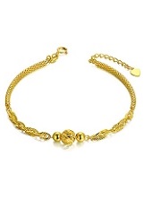 lovely ball Italian mesh chain gold baby bracelet